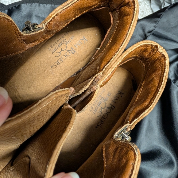 Kim Rogers Textured Brown Ankle Boots - Picture 3 of 5